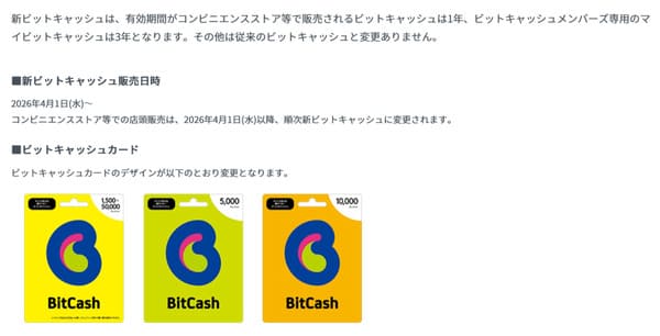 新しいビットキャッシュ